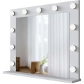 Nástěnné zrcadlo Lota s LED osvětlením 90x71 cm bílé