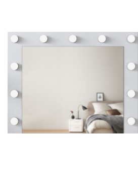 Nástěnné zrcadlo Lota s LED osvětlením 90x71 cm bílé