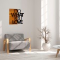 Nástěnná dřevěná dekorace LOVE hnědá/černá