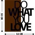 Nástěnná dřevěná dekorace LOVE hnědá/černá