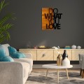 Nástěnná dřevěná dekorace LOVE hnědá/černá