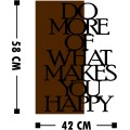 Nástěnná dřevěná dekorace HAPPY hnědá/černá