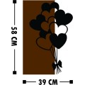 Nástěnná dřevěná dekorace LOVE BALLOONS hnědá/černá