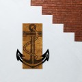 Nástěnná dřevěná dekorace ANCHOR hnědá/černá