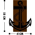 Nástěnná dřevěná dekorace ANCHOR hnědá/černá