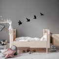 Nástěnná kovová dekorace Pigeons černá