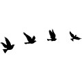 Nástěnná kovová dekorace Pigeons černá