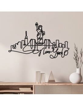 Nástěnná kovová dekorace New York černá