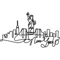 Nástěnná kovová dekorace New York černá