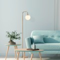 Stojací lampa Viran vintage zlatá/mléčná