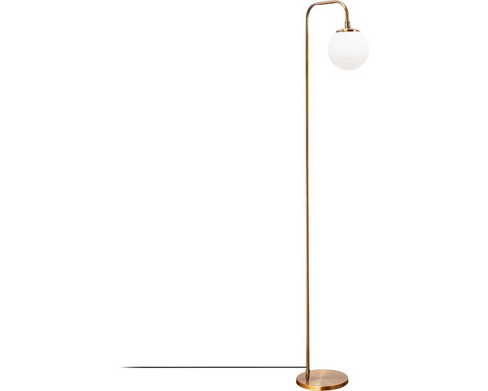 Stojací lampa Viran vintage zlatá/mléčná
