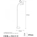Stojací lampa Varzan 162 cm černá