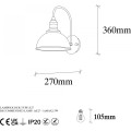 Nástěnná lampa Varzan černá