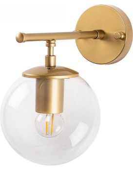 Nástěnná lampa Roe zlatá/čirá