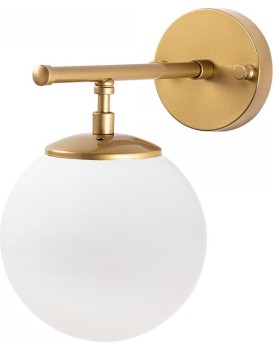 Nástěnná lampa Roe zlatá/bílá