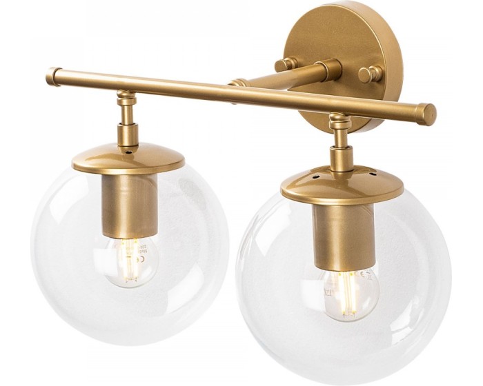 Nástěnná lampa Roe I zlatá/čirá