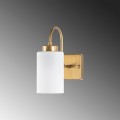 Nástěnná lampa Dusuz mléčné sklo/zlatá