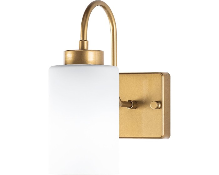 Nástěnná lampa Dusuz mléčné sklo/zlatá