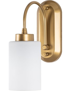Nástěnná lampa Hemikilo mléčné sklo/zlatá