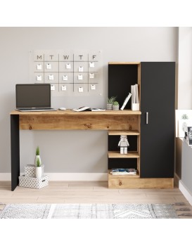 Psací stůl Tele 152,3 cm hnědý/černý