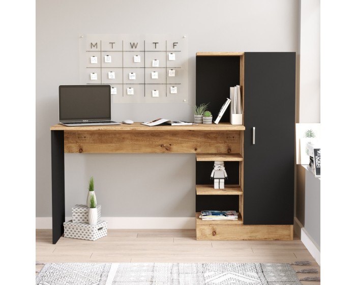 Psací stůl Tele 152,3 cm hnědý/černý