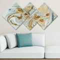 Sada obrazů GOLDEN GLOW 60 x 115 cm 4 kusy