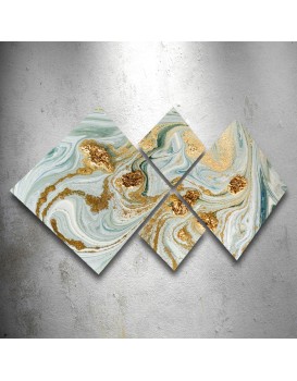 Sada obrazů GOLDEN GLOW 60 x 115 cm 4 kusy