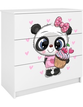 Dětská komoda BABYDREAMS Panda bílá