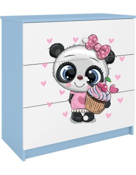 Dětská komoda BABYDREAMS Panda modrá