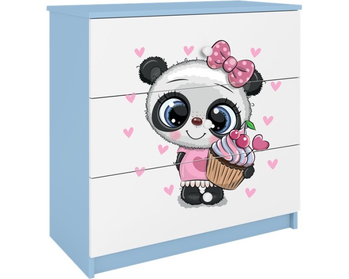 Dětská komoda BABYDREAMS Panda modrá
