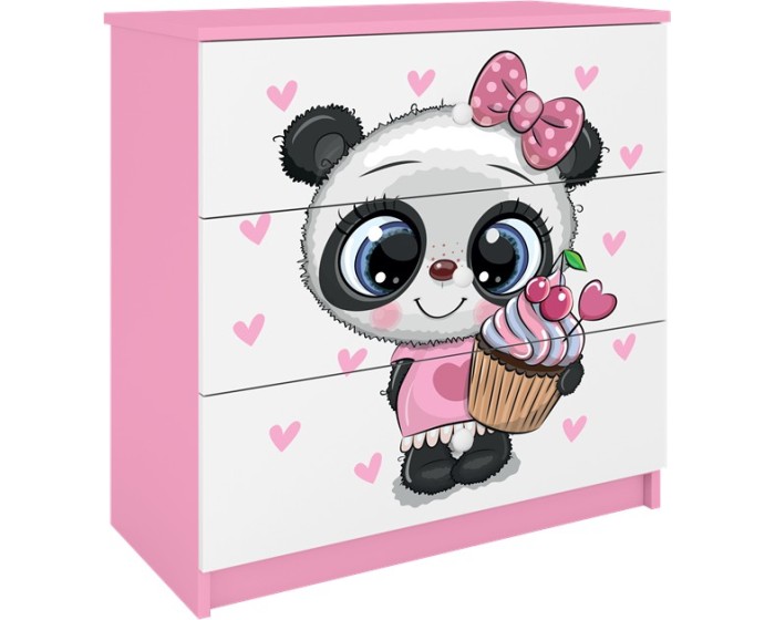 Dětská komoda BABYDREAMS Panda růžová