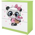 Dětská komoda BABYDREAMS Panda zelená