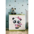 Dětská komoda BABYDREAMS Panda zelená