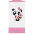 Dětská šatní skříň BABYDREAMS Panda růžová
