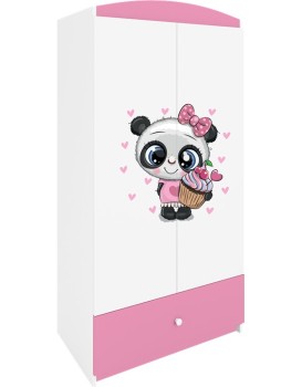 Dětská šatní skříň BABYDREAMS Panda růžová