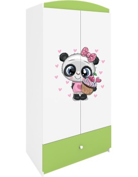 Dětská šatní skříň BABYDREAMS Panda zelená