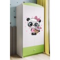 Dětská šatní skříň BABYDREAMS Panda zelená