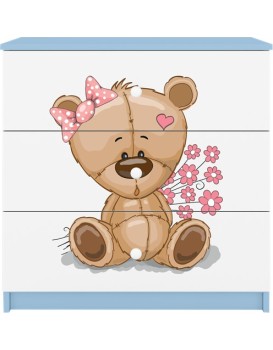Komoda Babydreams 80 cm méďa modrá