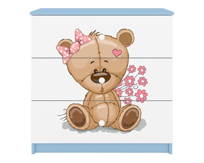 Komoda Babydreams 80 cm méďa modrá