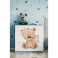 Komoda Babydreams 80 cm méďa modrá