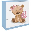 Komoda Babydreams 80 cm méďa modrá