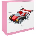 Komoda Babydreams 80 cm auto růžová