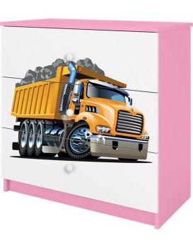 Komoda Babydreams 80 cm náklaďák růžová