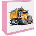 Komoda Babydreams 80 cm náklaďák růžová