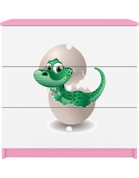 Komoda Babydreams 80 cm dinosaurus růžová