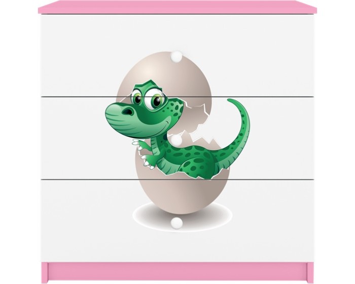 Komoda Babydreams 80 cm dinosaurus růžová