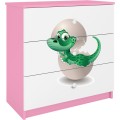 Komoda Babydreams 80 cm dinosaurus růžová