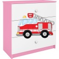 Komoda Babydreams 80 cm hasiči růžová