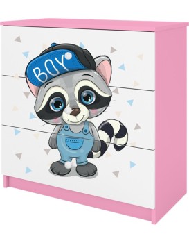 Komoda Babydreams 80 cm mýval růžová