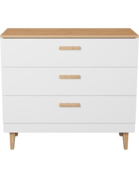 Komoda se šuplíky DENVER 100 cm bílá/dub hickory